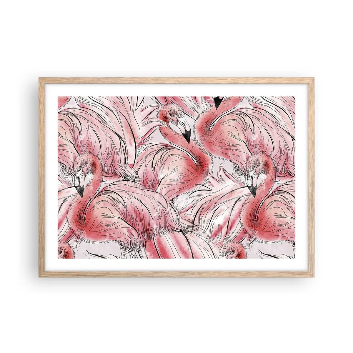 Een poster in een licht eiken lijst - Vogelcorps de ballet - 70x50 cm