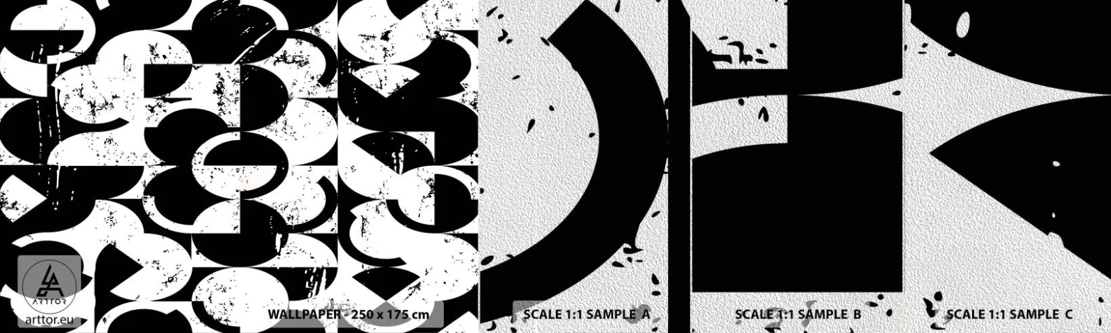 Fotobehang Monster Premium Sand - Wit is wit en zwart is zwart - Abstractie, Deel, Grafisch - 100x30 cm