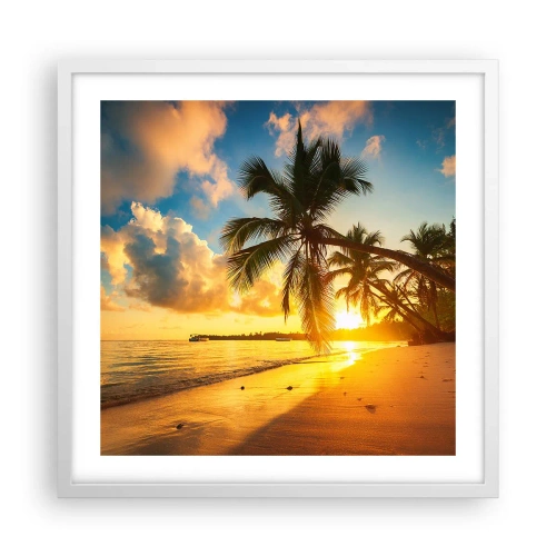 Poster in een witte lijst - Caribische droom - 50x50 cm