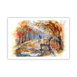 Poster - Samen wandelen in de herfst - 91x61 cm