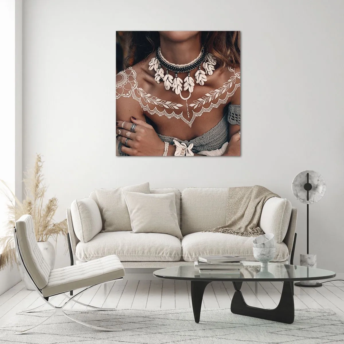 Schilderen op glas - Talismannen, rituelen van vrouwelijkheid - 30x30 cm