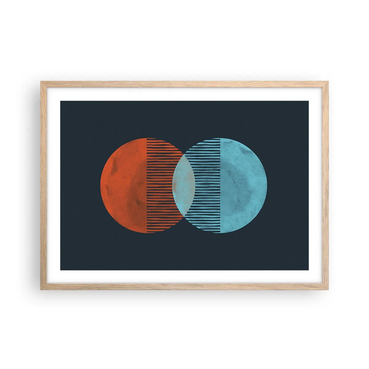 Een poster in een licht eiken lijst - Astronomische fantasie - 70x50 cm