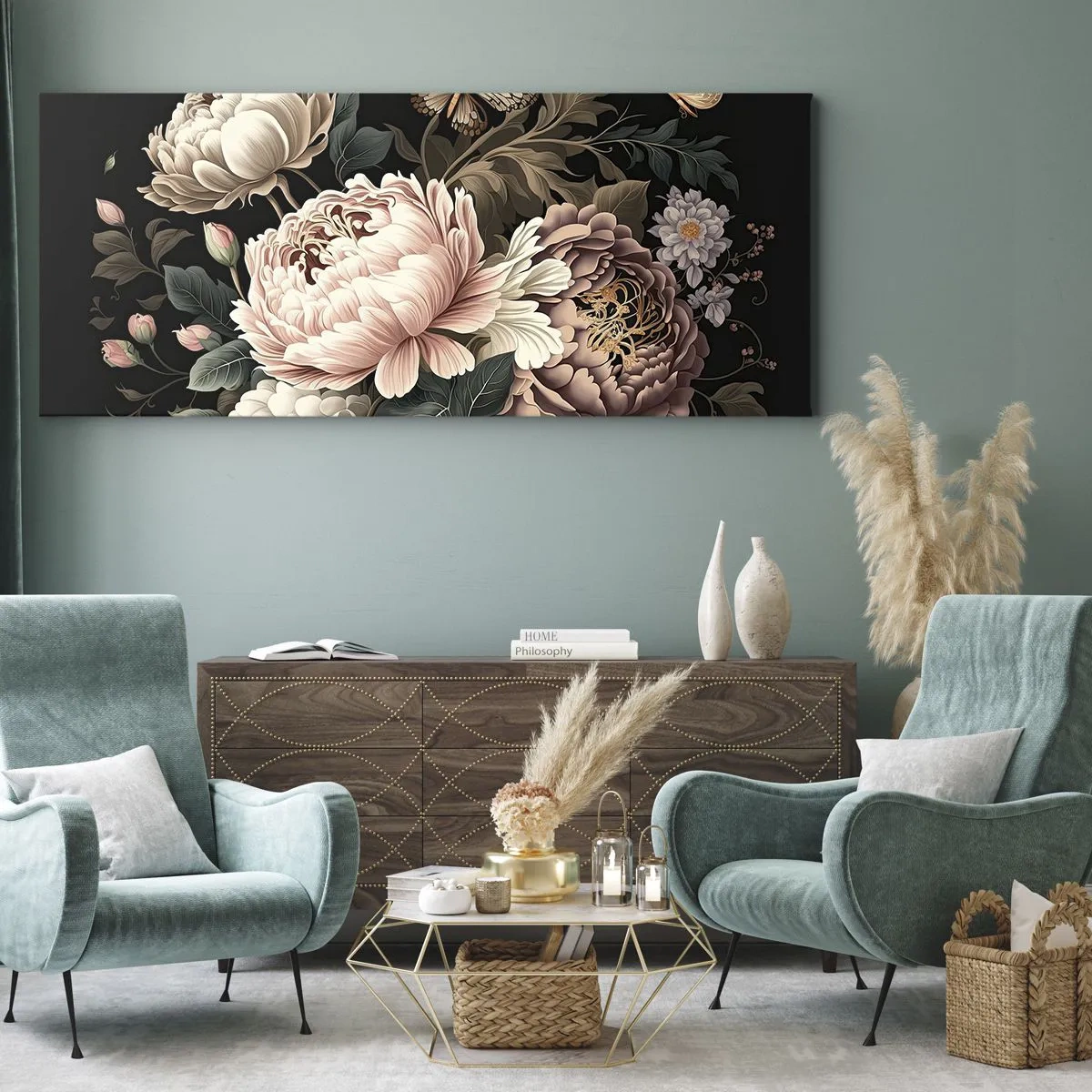 Schilderen op canvas - In barokstijl - 100x40 cm