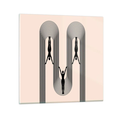 Schilderen op glas - Op zijn kop - 40x40 cm