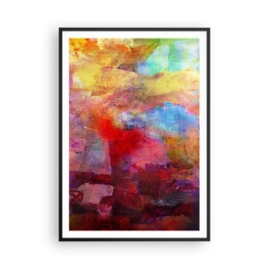 Poster in een zwarte lijst - Kijk in de regenboog - 70x100 cm