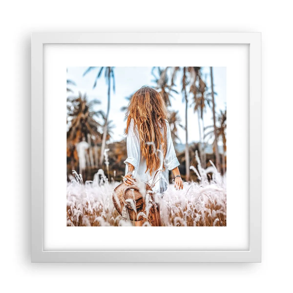 Poster in een witte lijst - Geboren uit graspluis - 30x30 cm