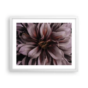 Poster in een witte lijst - Een bloemenhart - 50x40 cm