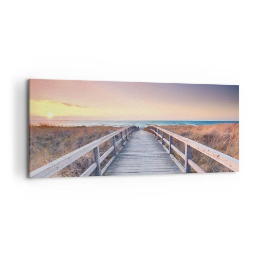 Schilderen op canvas - Baltische avond aurora - 100x40 cm