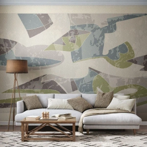 Fotobehang op maat Premium Canvas - Compositie achter het glas - Vormen, Abstractie, Pastel