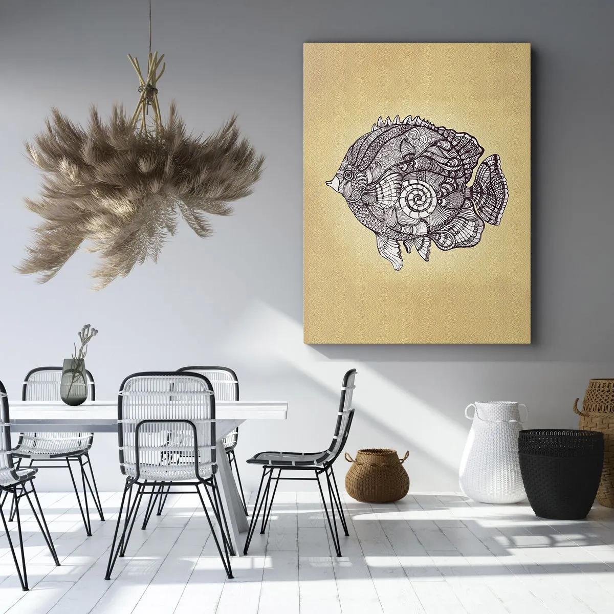 Schilderen op canvas - Uit een oceaan van ornamenten - 45x80 cm