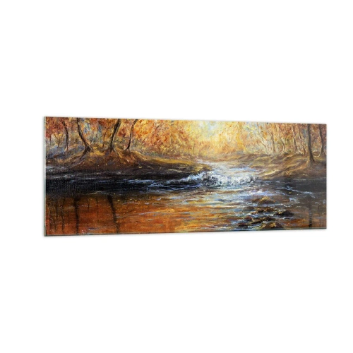 Schilderen op glas - De gouden stroom - 140x50 cm