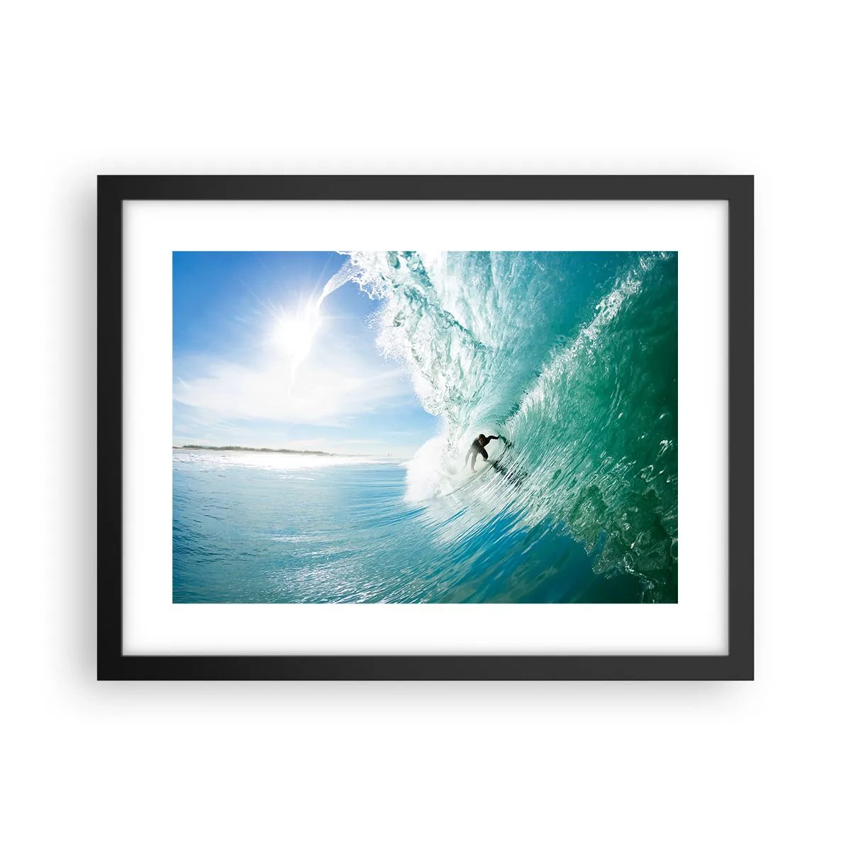 Poster in een zwarte lijst - Altijd op de golf - 40x30 cm