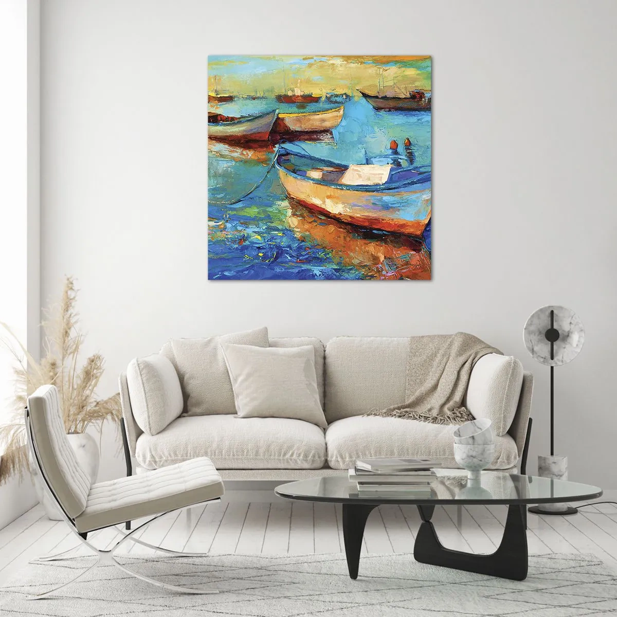 Schilderen op glas - In de zuidelijke baai - 60x60 cm