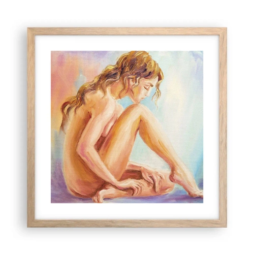 Een poster in een licht eiken lijst - De daad van de jeugd - 40x40 cm
