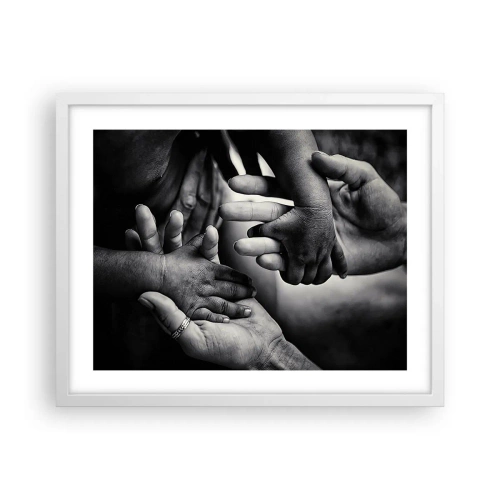 Poster in een witte lijst - Om mens te zijn - 50x40 cm