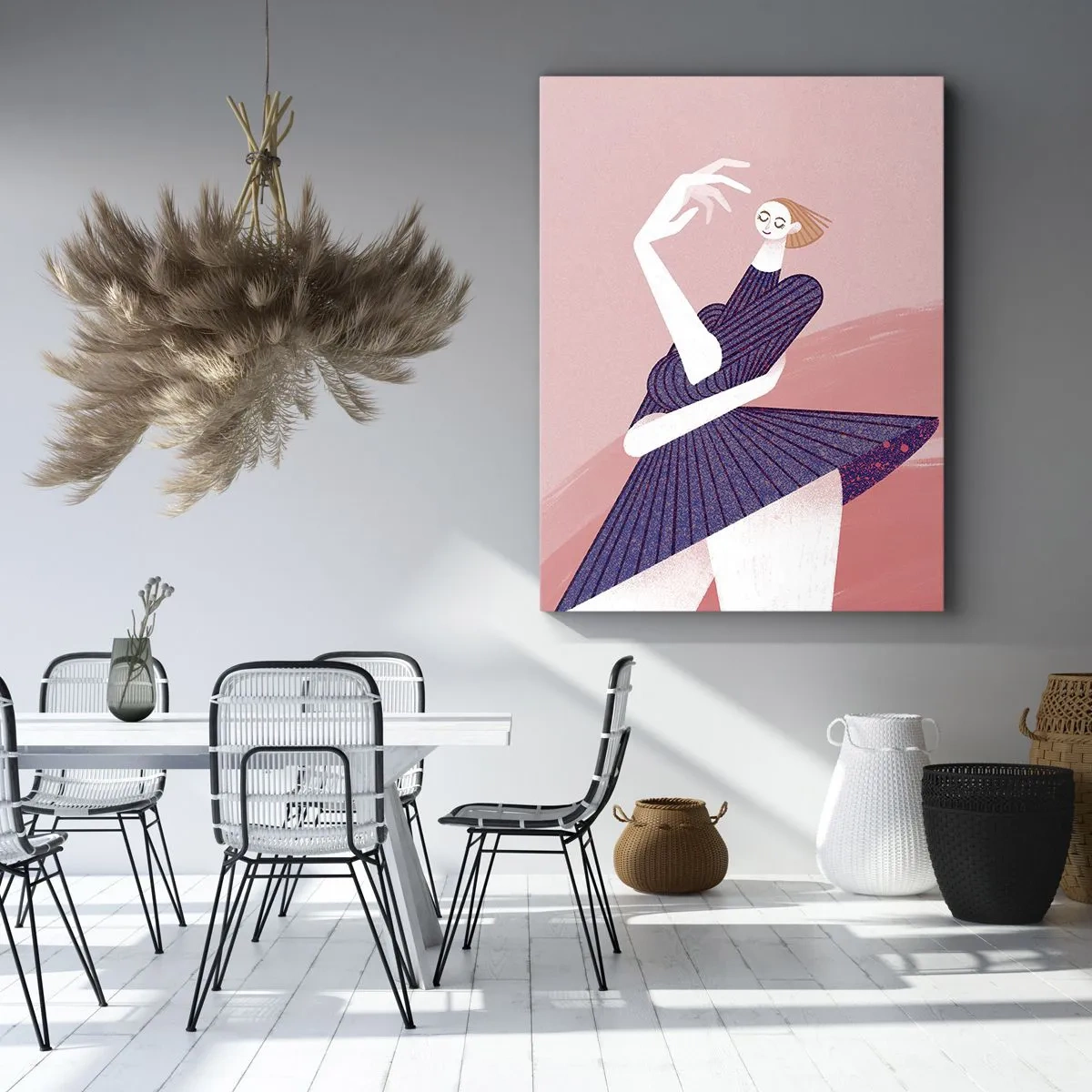 Schilderen op canvas - Elke stap is een dansriem - 45x80 cm