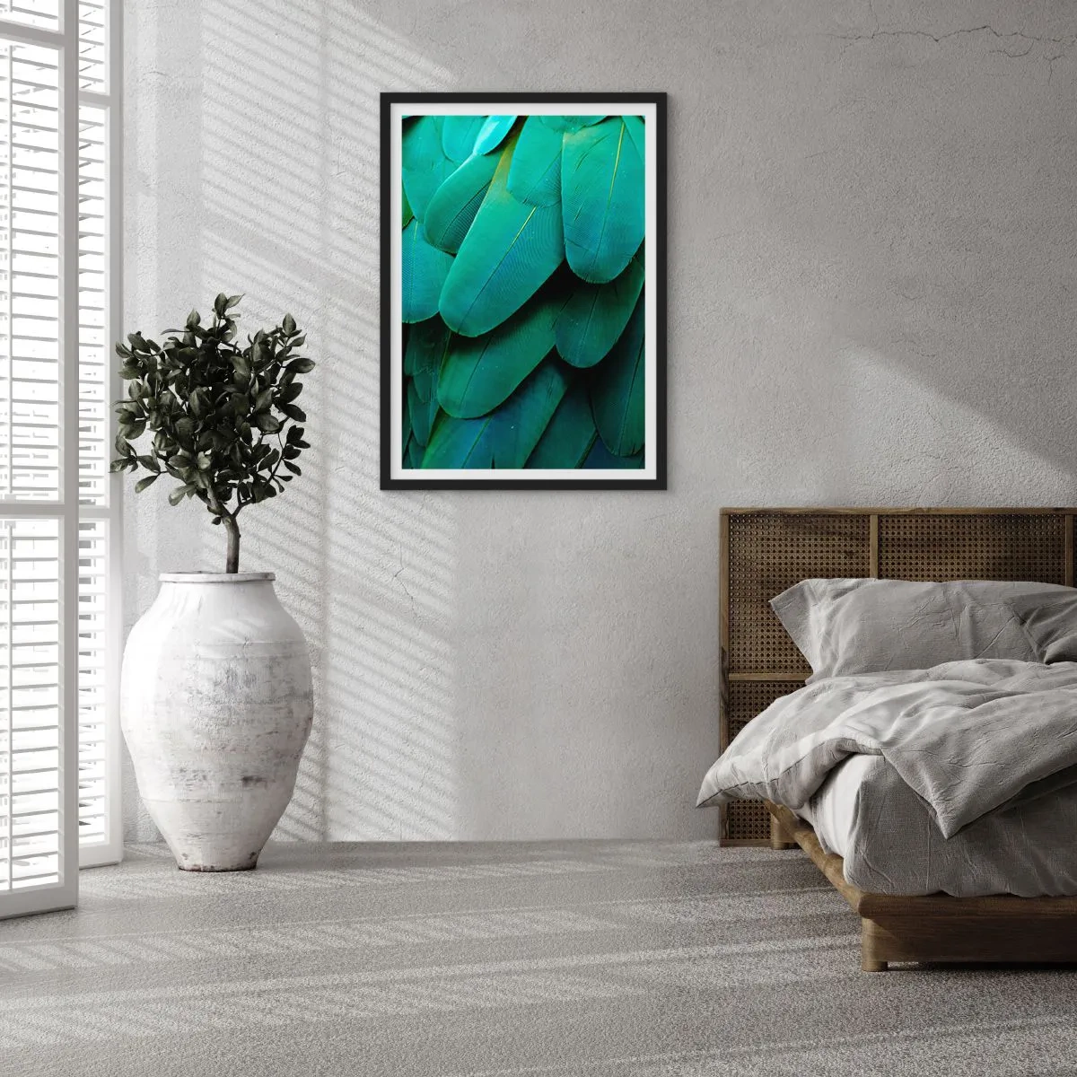 Poster in een zwarte lijst - Papegaaiachtige precisie - 40x50 cm