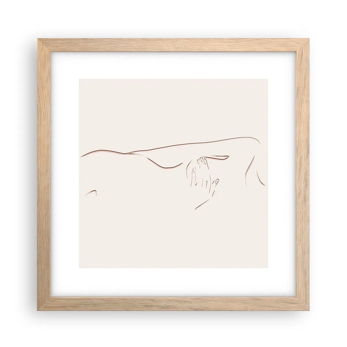 Een poster in een licht eiken lijst - De vorm van verlangen - 30x30 cm
