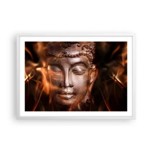 Poster in een witte lijst - Het bestaat alleen hier en nu - 70x50 cm