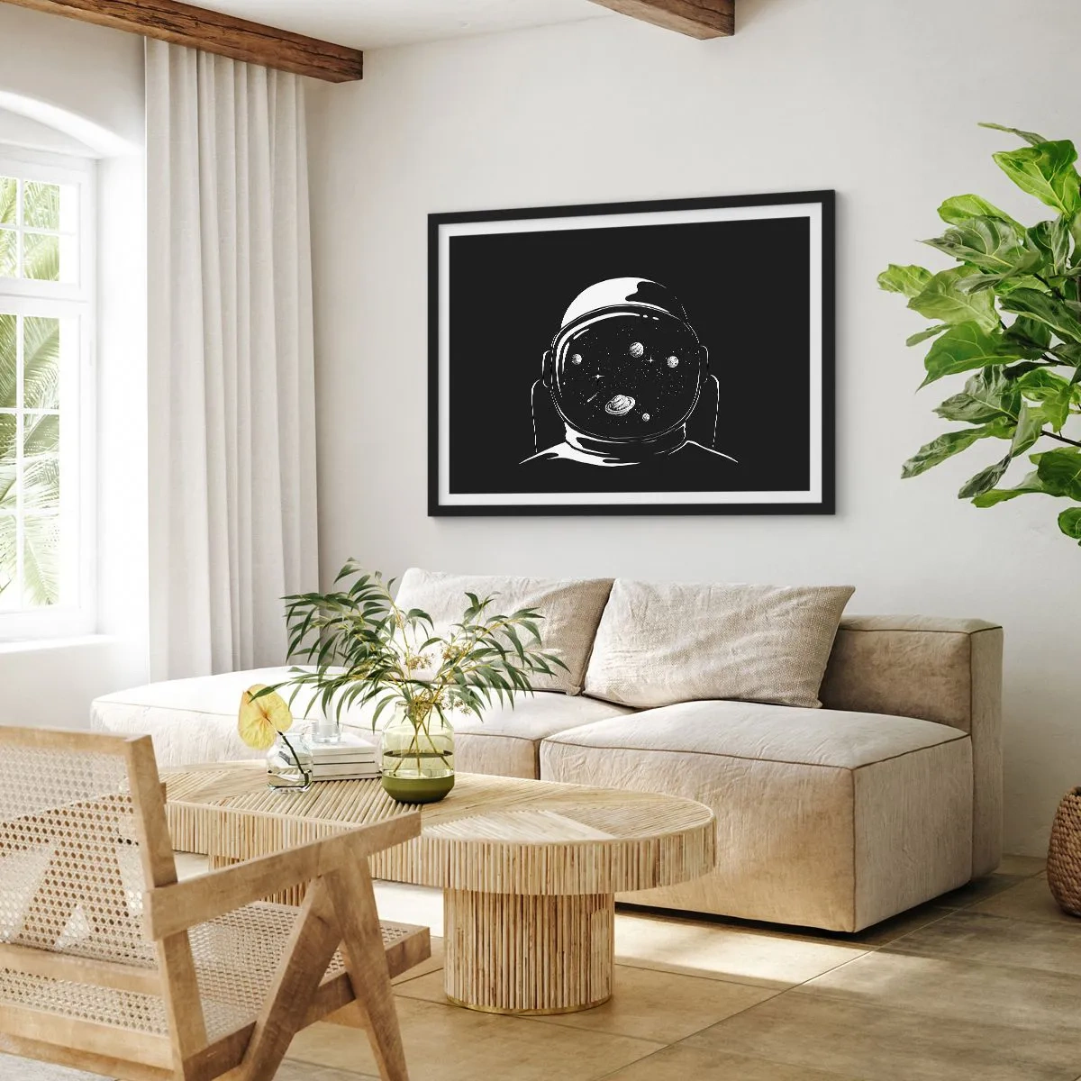 Poster in een zwarte lijst - Mooi uitzicht - 70x50 cm