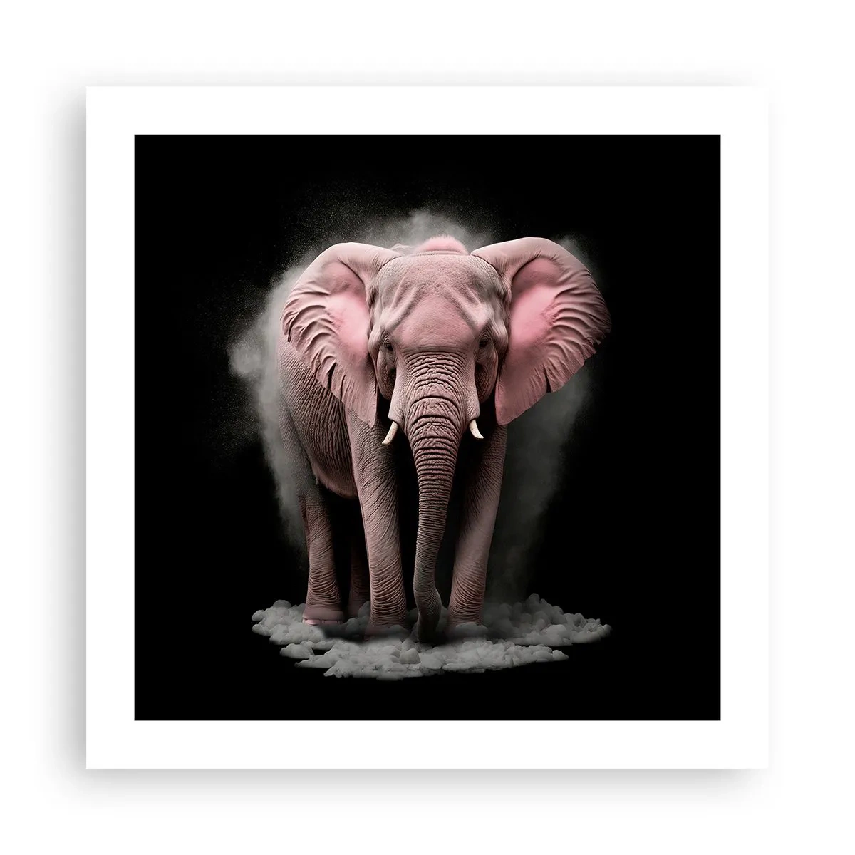 Poster - Denk niet aan een roze olifant! - 50x50 cm