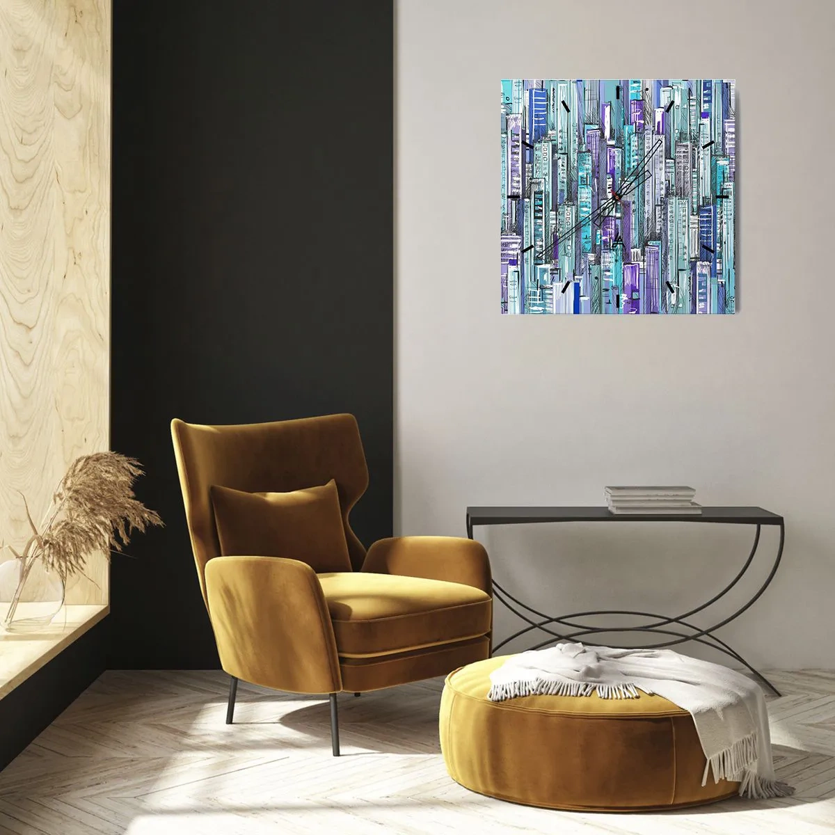 Wandklok - Klok - Blauwachtig van de hemel - 30x30 cm