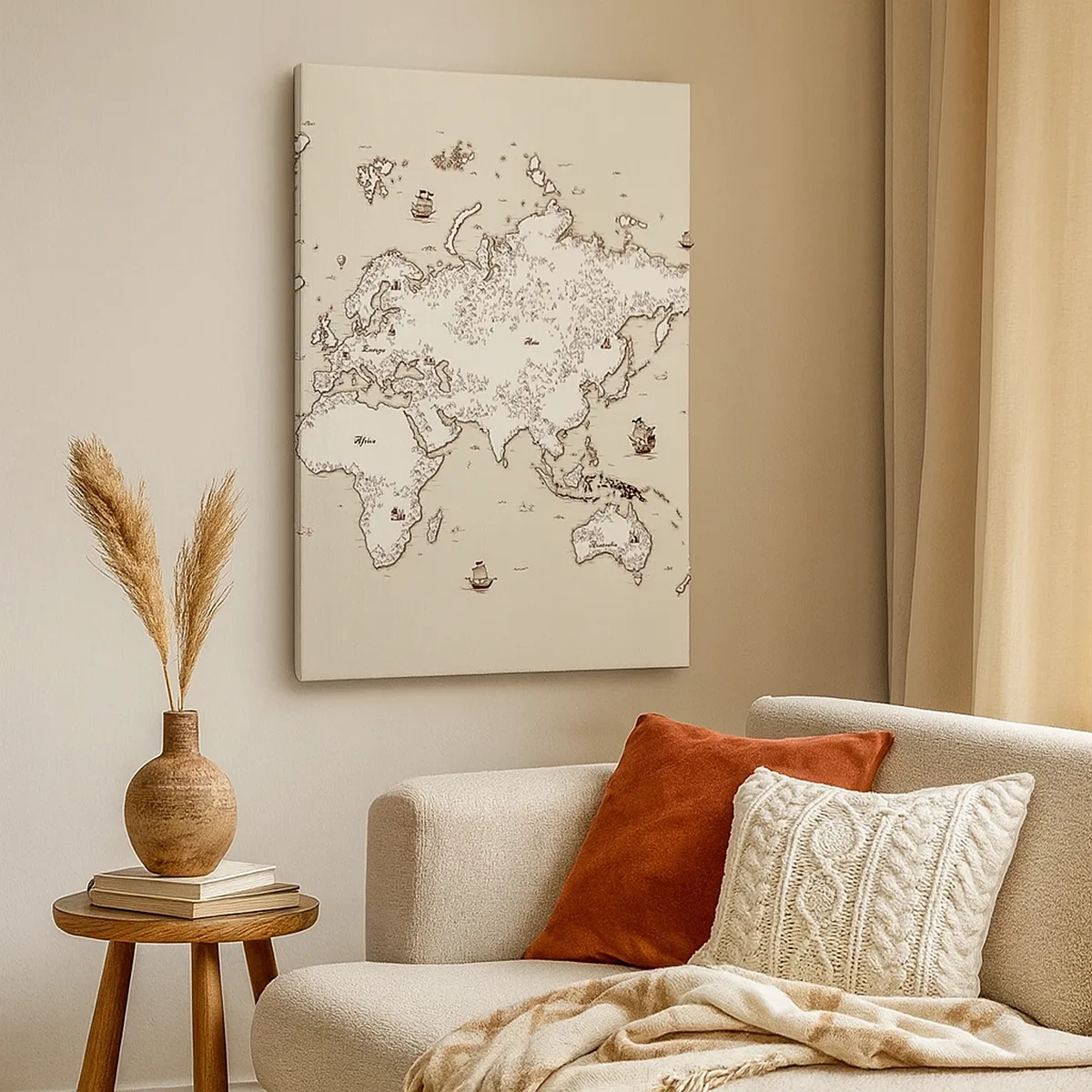 Schilderen op canvas - Reis rond de wereld - 50x70 cm