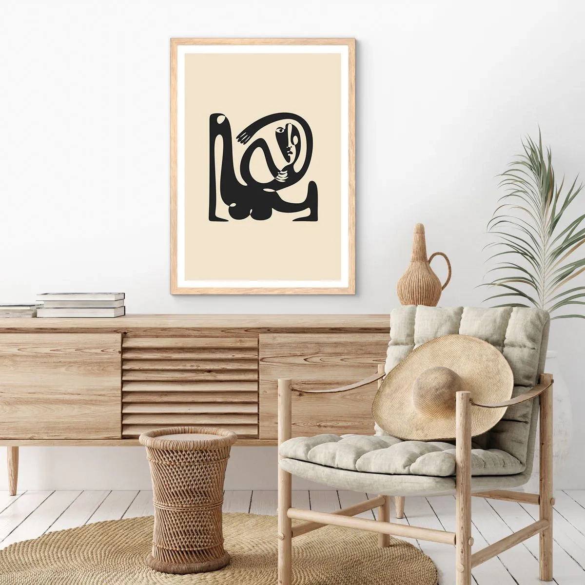 Een poster in een licht eiken lijst - Bijna Picasso - 70x100 cm