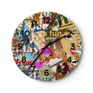 Wandklok - Klok - Zomerse flashbacks - 40x40 cm