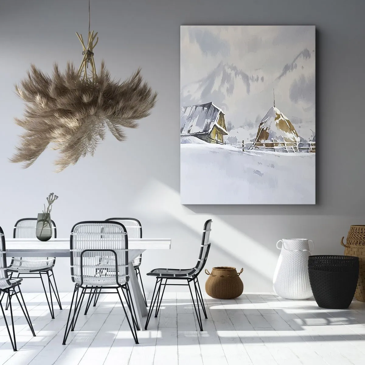 Schilderen op canvas - In een besneeuwde vallei - 50x70 cm