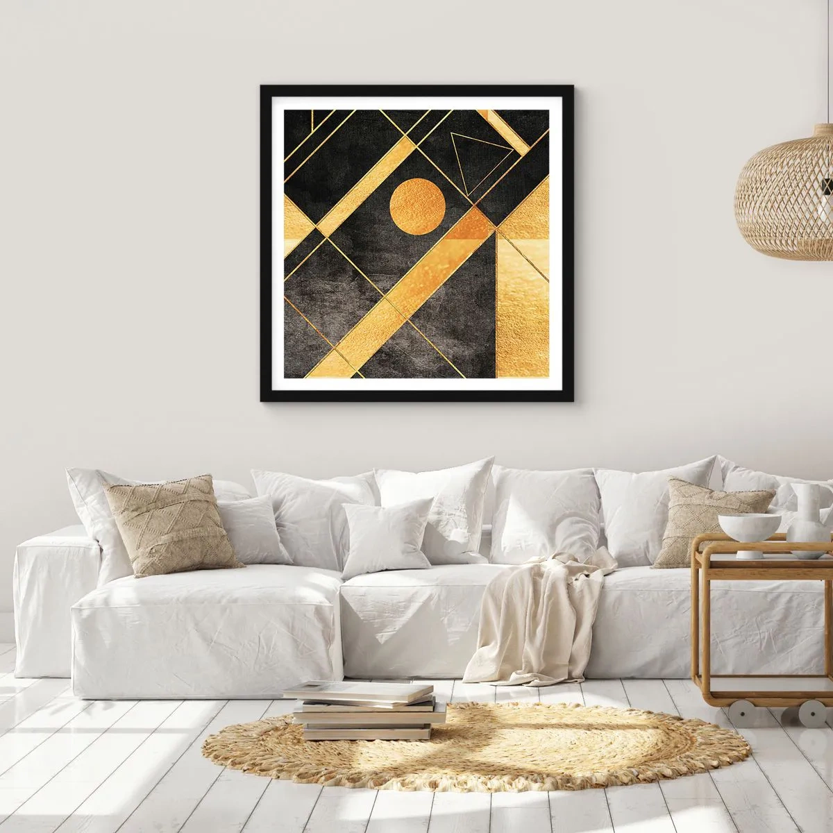 Poster in een zwarte lijst - De zon van de woestijn - 40x40 cm