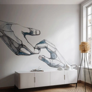 Zelfklevend Fotobehang Deluxe Sticker - Een goed gebaar - Abstractie, Handen, Grafisch - 500x350 cm