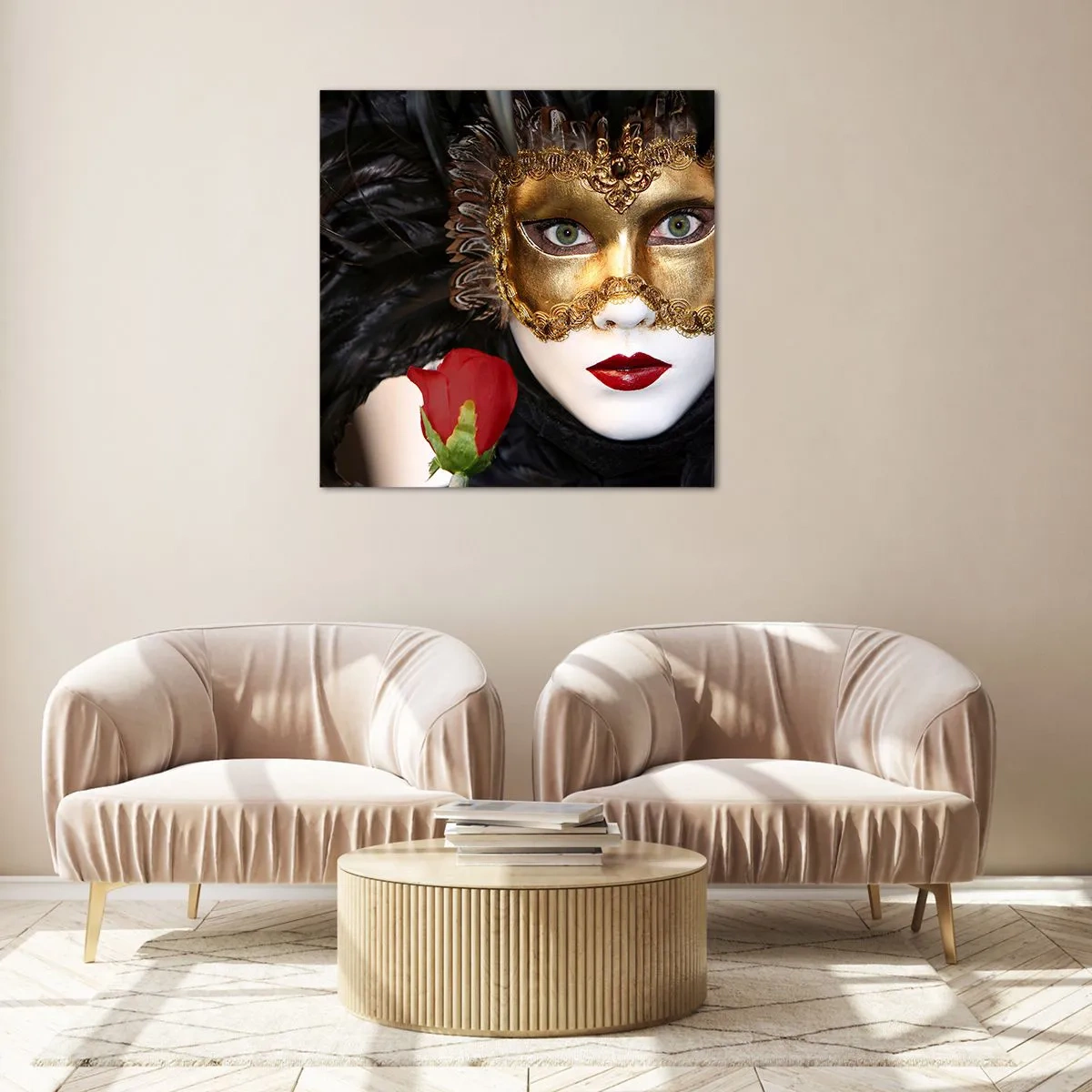 Schilderen op glas - Het leven is een grote bal - 70x70 cm