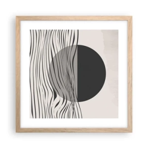 Een poster in een licht eiken lijst - Halve compositie - 40x40 cm