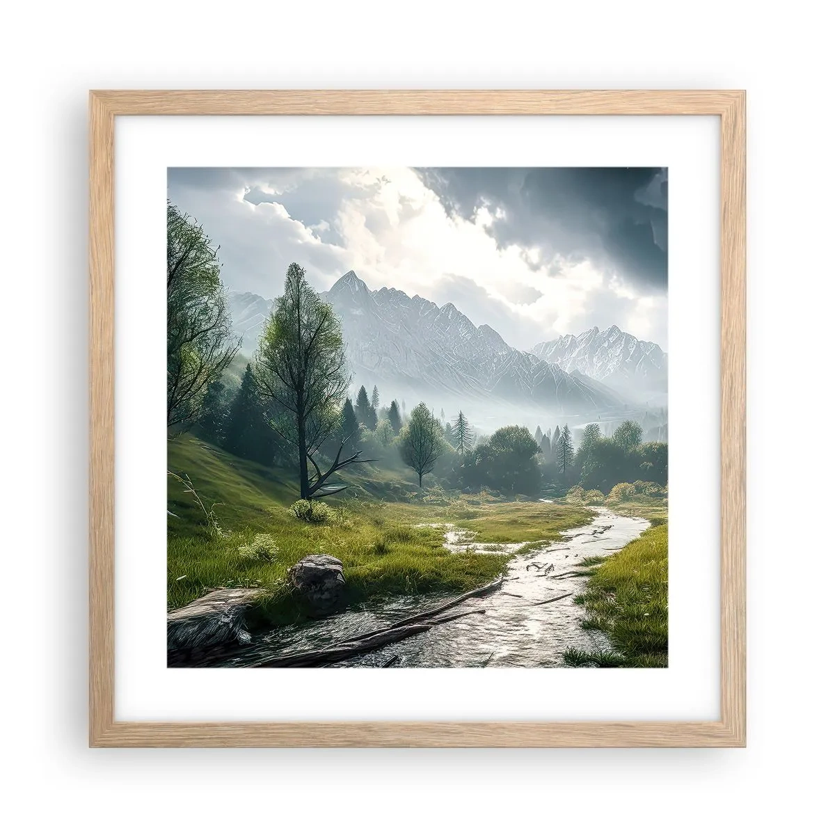 Een poster in een licht eiken lijst - Daarheen en terug - 40x40 cm