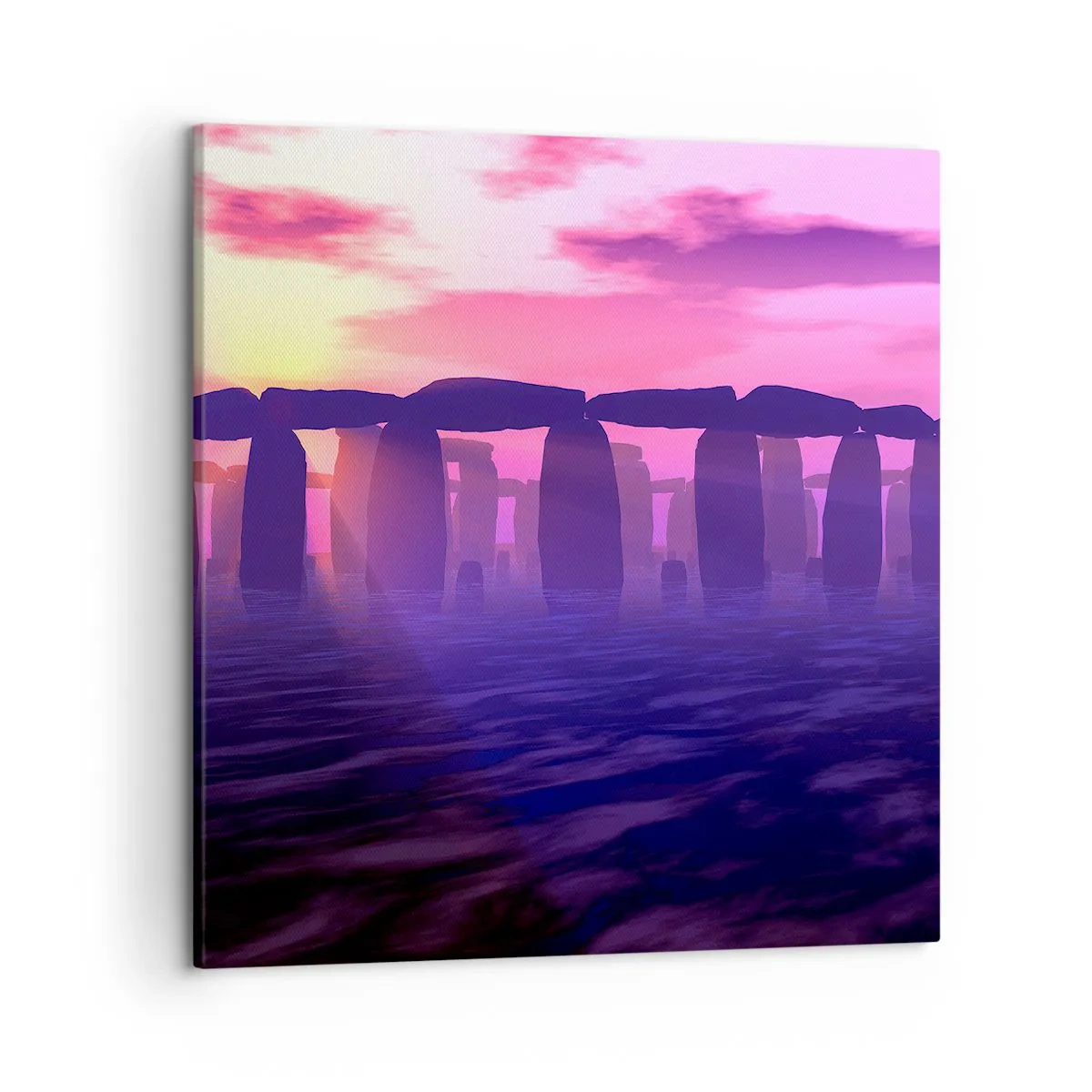 Schilderen op canvas - Mysterie bij zonsopgang in de mist - 50x50 cm