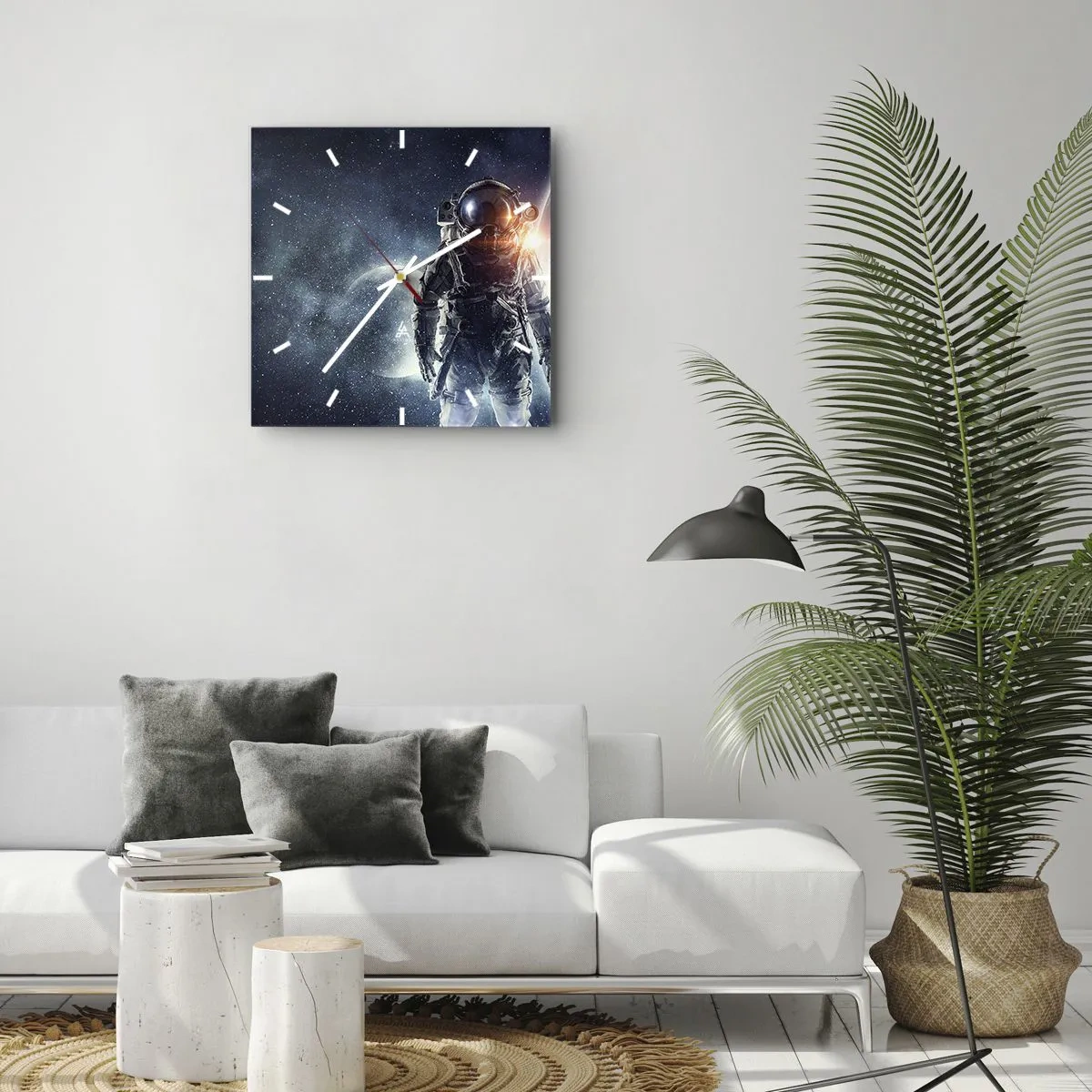 Wandklok - Klok - Ruimte avontuur - 30x30 cm