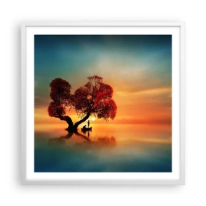 Poster in een witte lijst - Afstanders en de stilte van de wereldlozen - 60x60 cm