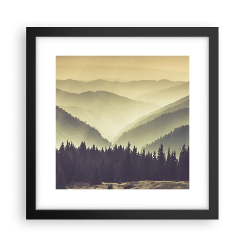 Poster in een zwarte lijst - Achter de zeven bergen... - 30x30 cm