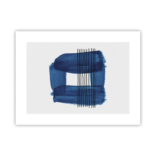 Poster - Blauwe en zwarte compositie - 40x30 cm