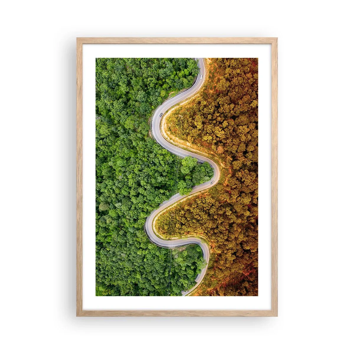 Een poster in een licht eiken lijst - Grenzen en doorbraken - 50x70 cm