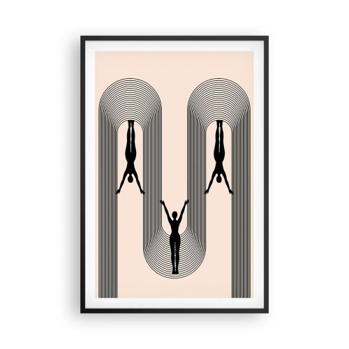 Poster in een zwarte lijst - Op zijn kop - 61x91 cm