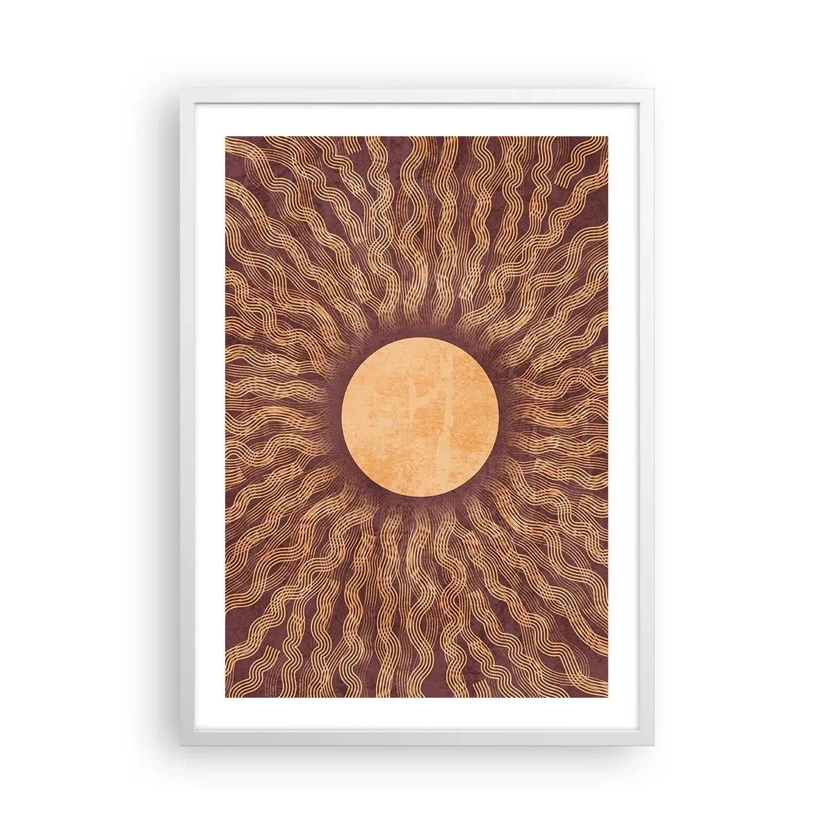 Poster in een witte lijst - Zon icoon - 50x70 cm