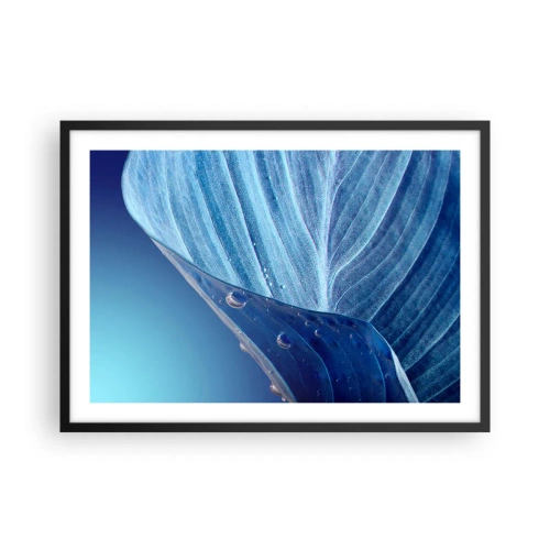 Poster in een zwarte lijst - Verborgen druppels blauw - 70x50 cm