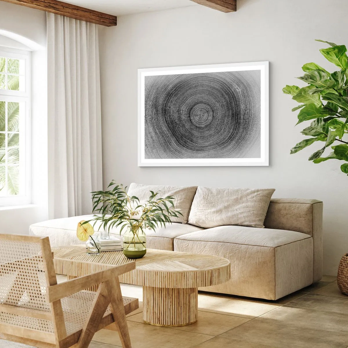 Poster in een witte lijst - Teken van de tijden - 91x61 cm