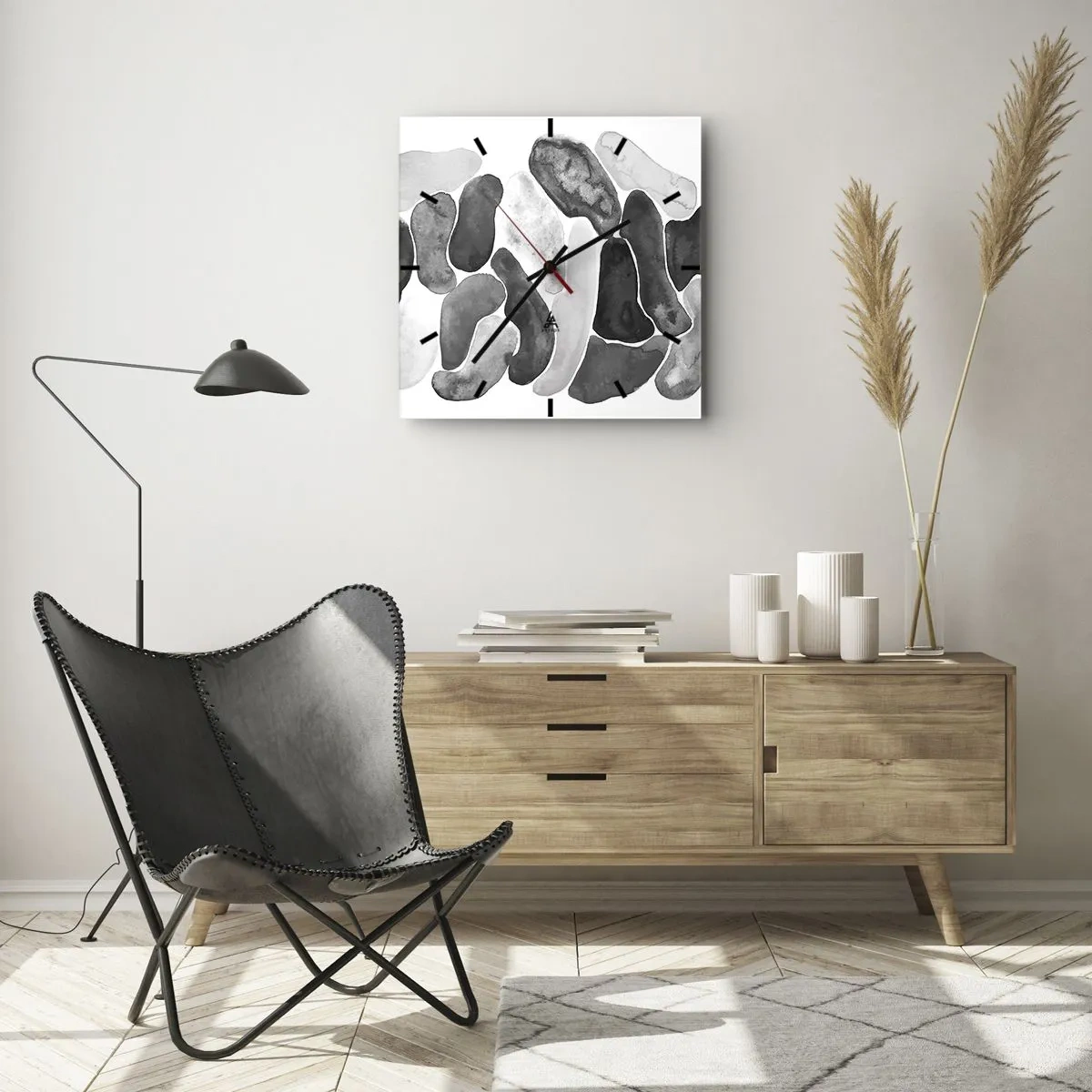 Wandklok - Klok - Rotsachtige abstractie - 40x40 cm