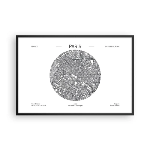 Poster in een zwarte lijst - Anatomie van Parijs - 91x61 cm