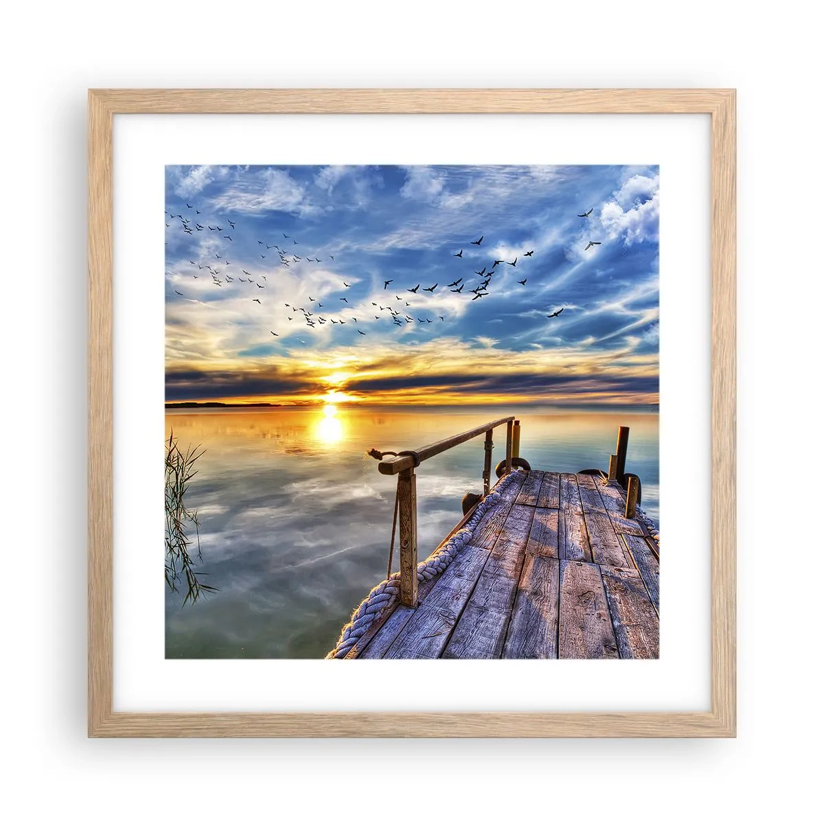 Een poster in een licht eiken lijst - De wind gaat rusten - 40x40 cm