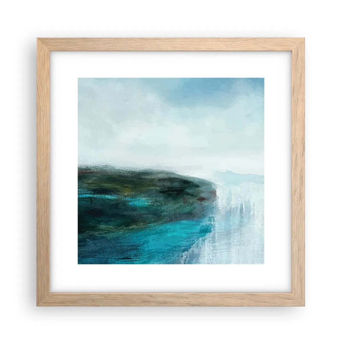 Een poster in een licht eiken lijst - Nautische abstractie - 30x30 cm