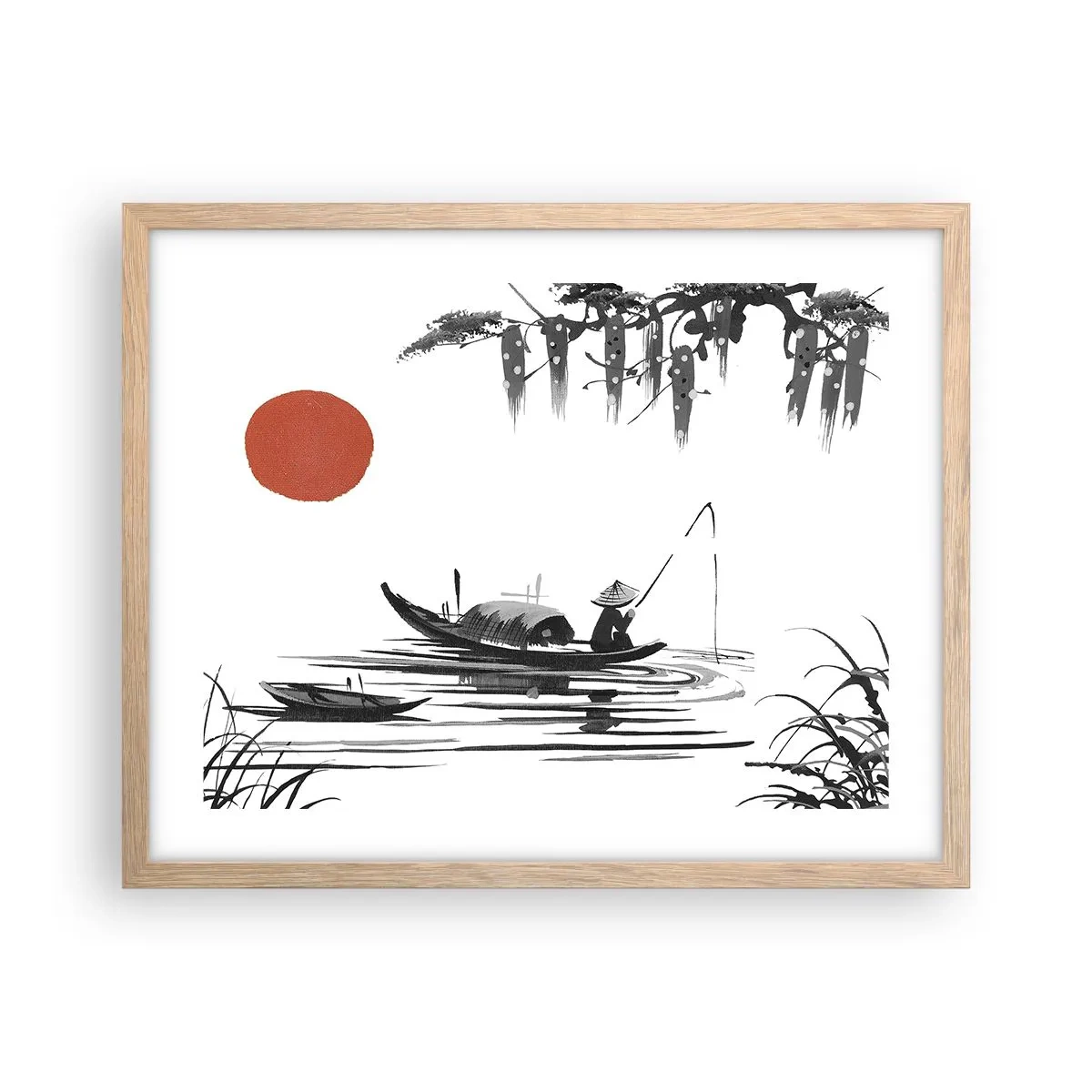 Een poster in een licht eiken lijst - Aziatische middag - 50x40 cm